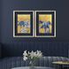 Blue Iris Blue and Metallic Framed Art, The Studio