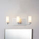 Ziggy 3 Light 24 inch Laquered Silver Bath Bar Wall Light