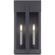 Berksford 3 Light 17 inch Black with Brushed Nickel Candles Outdoor Wall Lantern
