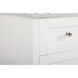 Moore 60 X 22 X 34 inch White and Brushed Nickel with Calacatta Quartz Vanity Sink Set