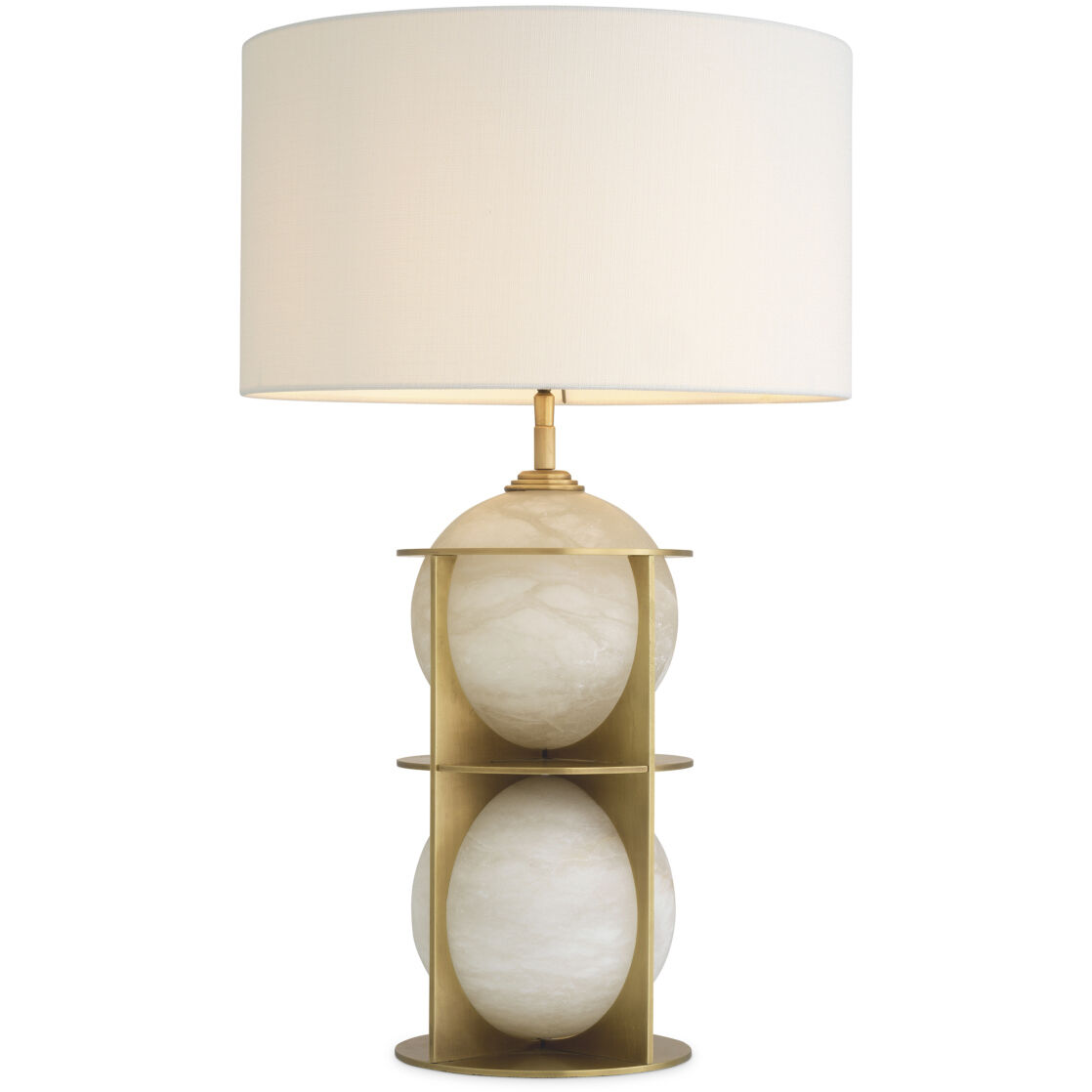 Eternity 29.53 inch 40 watt Alabaster with Antique Brass with French Wiring Table Lamp Portable Light