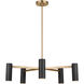 Zentro LED 29 inch Satin Brass Chandelier Ceiling Light