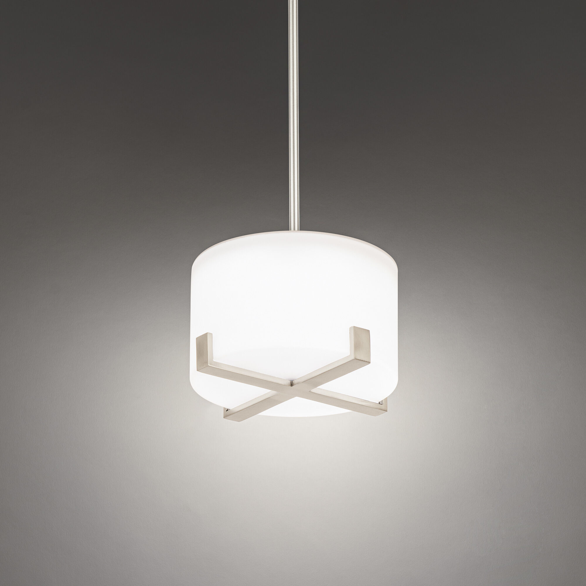 Laurel LED 8 inch Brushed Nickel Pendant Ceiling Light, dweLED