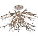 Priscilla 4 Light 23 inch Silver Leaf Flush Mount Ceiling Light