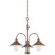 Newbury Station 3 Light 25 inch Old Satin Brass Chandelier Ceiling Light