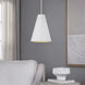 Paula LED 7 inch Off-White with Speckles and Antique Brushed Brass Pendant Ceiling Light