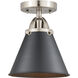 Nouveau 2 Appalachian 1 Light 8 inch Brushed Satin Nickel Semi-Flush Mount Ceiling Light in Matte Black