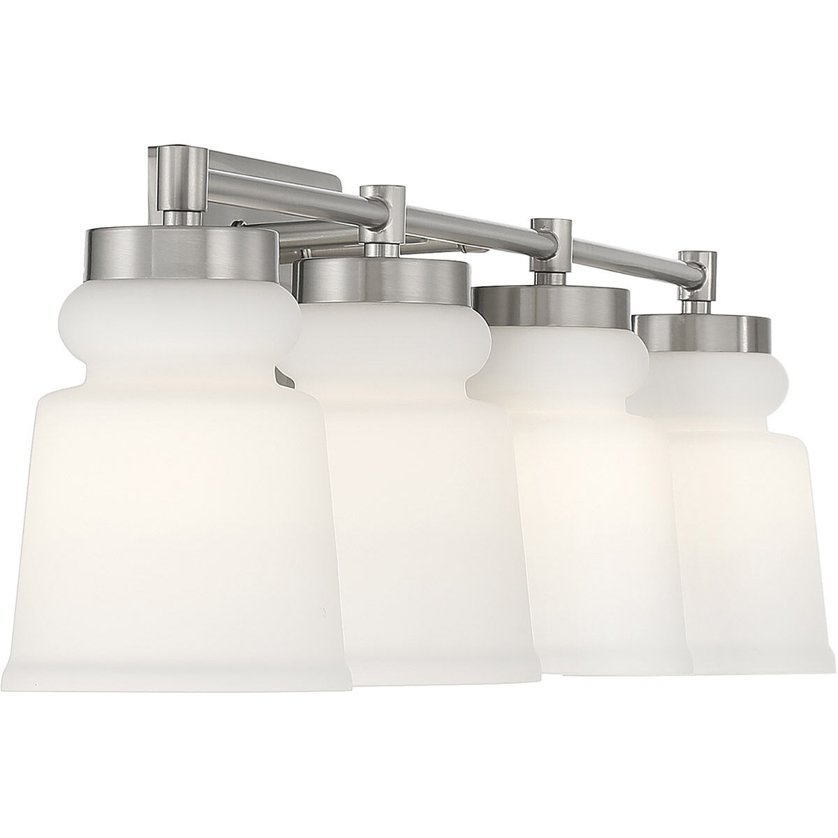 Contemporary 4 Light 32 inch Brushed Nickel Bathroom Vanity Light Wall Light