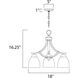 Axis 3 Light 18 inch Satin Nickel Down Light Chandelier Ceiling Light