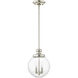 Sheffield 2 Light 10 inch Polished Nickel Pendant Ceiling Light