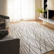 Myra 90 X 63 inch Black/White Rug in 5 x 7