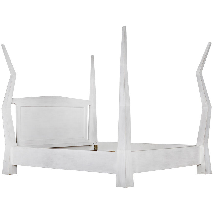 Patras White Wash Bed, California King