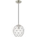 Geometric 1 Light 8 inch Brushed Nickel Mini Pendant Ceiling Light