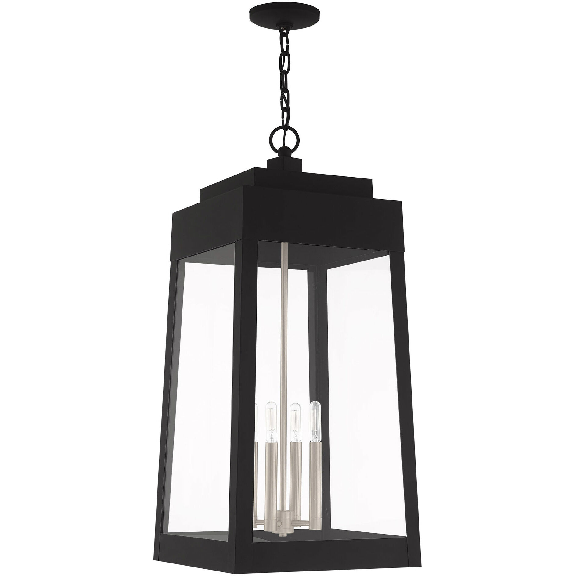 Oslo 4 Light 14 inch Black Outdoor Pendant Lantern