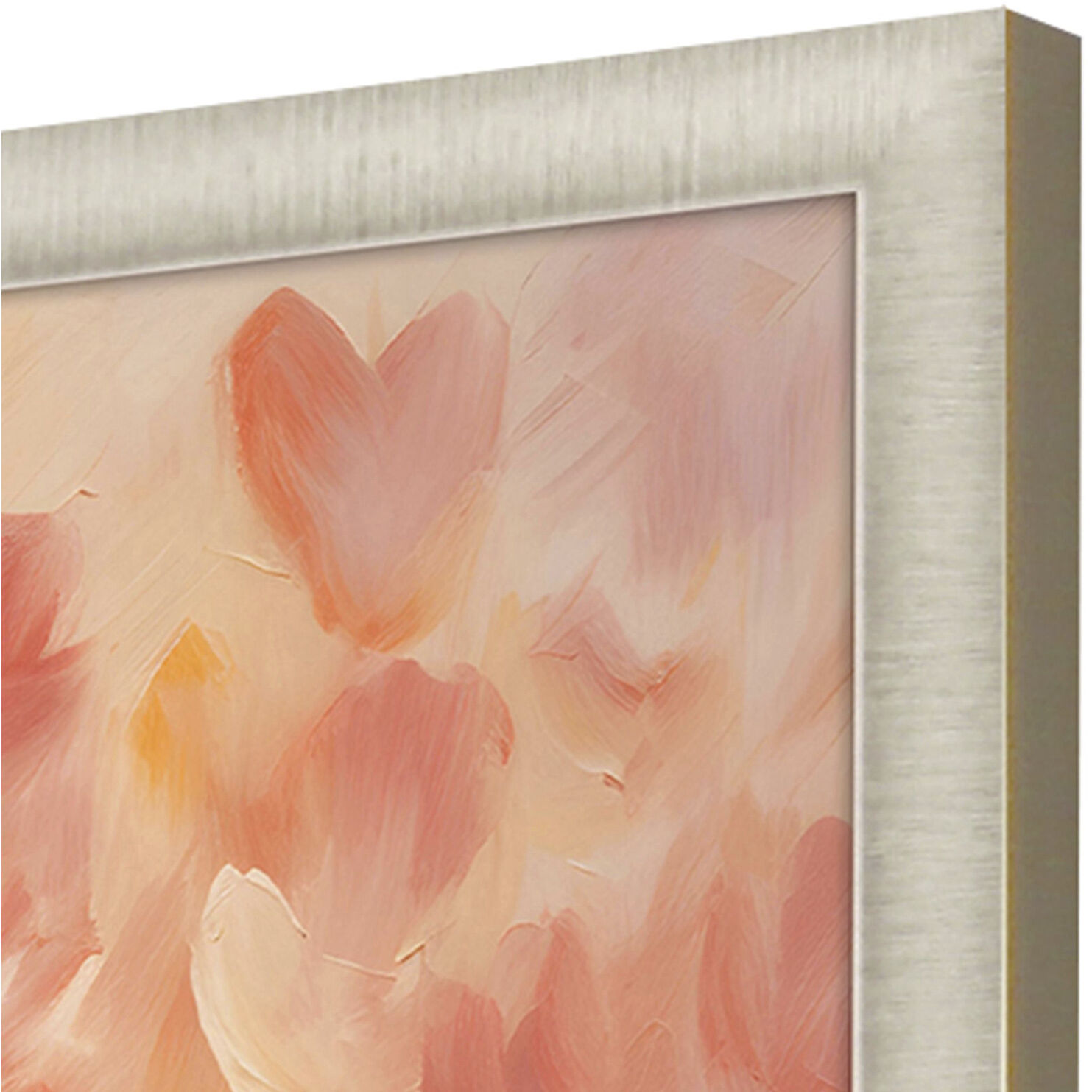 Heart Pattern Pink and Orange and Red Framed Art
