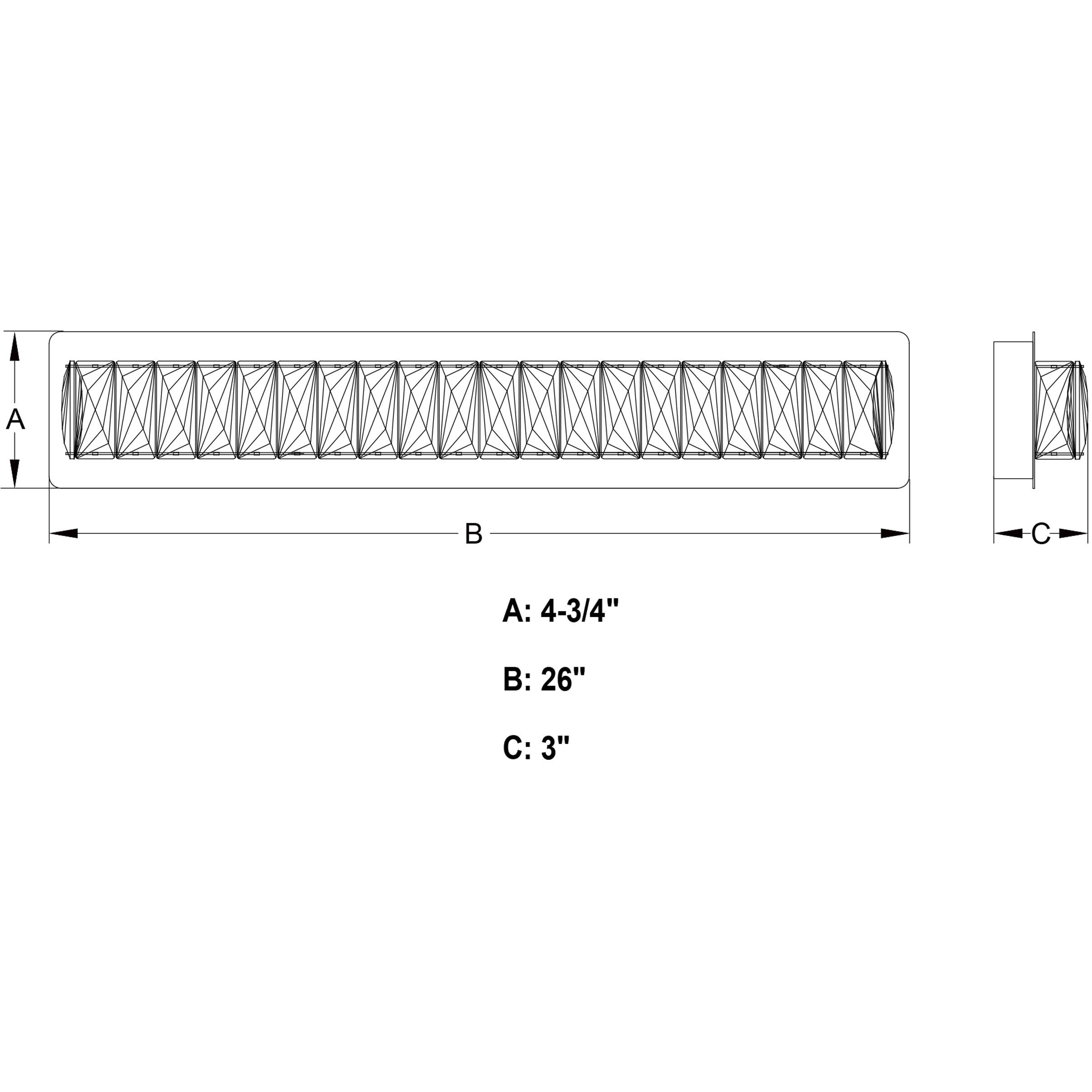 Melrose LED 26 inch Chrome Bathroom Light Wall Light