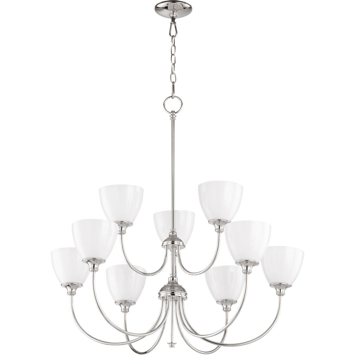 Celeste 9 Light 32 inch Polished Nickel Chandelier Ceiling Light, Opal