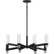 Windamere 4 Light 28 inch Textured Black with Polished Nickel Chandelier Ceiling Light