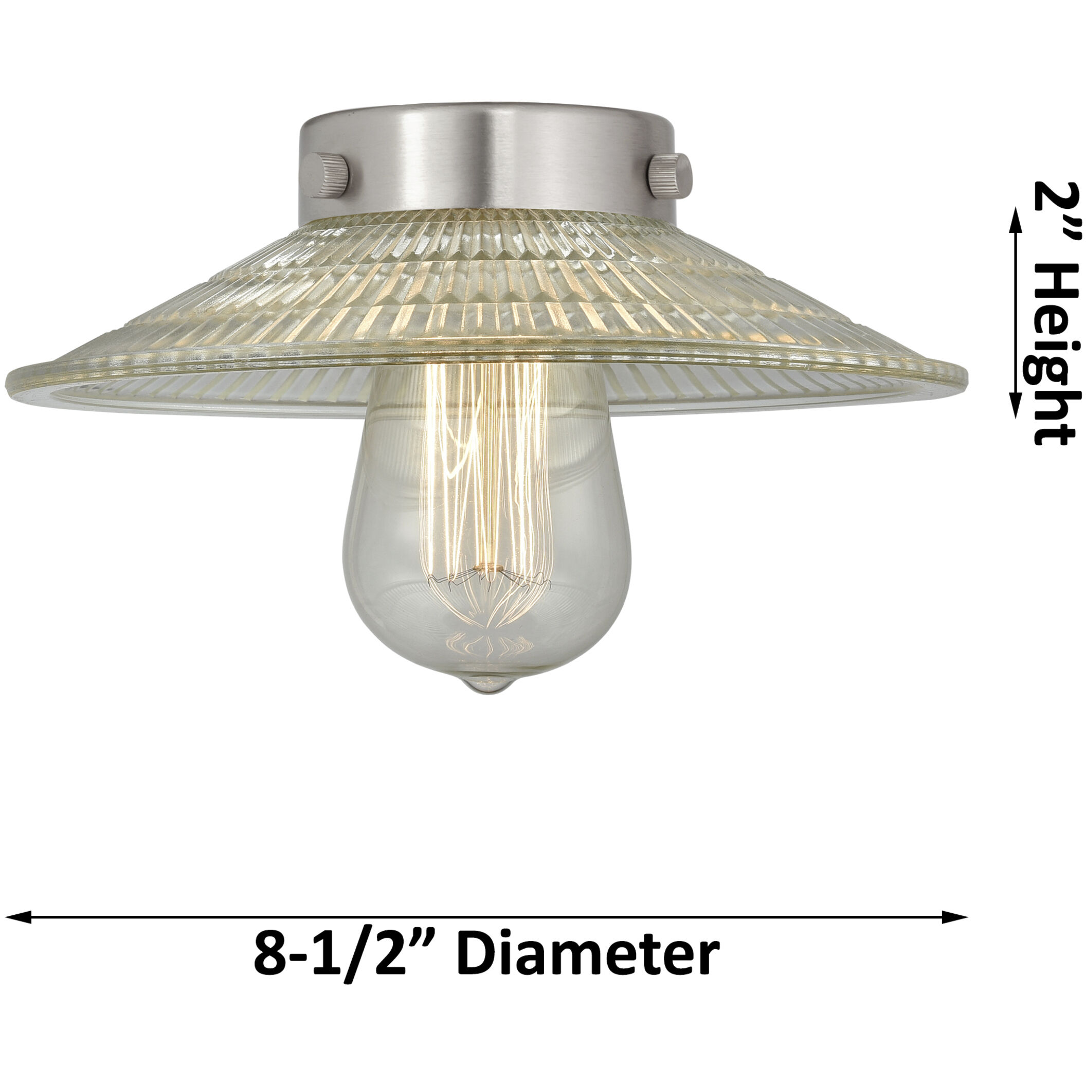 Franklin Restoration Halophane 1 Light 9 inch Brushed Satin Nickel Semi-Flush Mount Ceiling Light in Clear Halophane Glass, Franklin Restoration