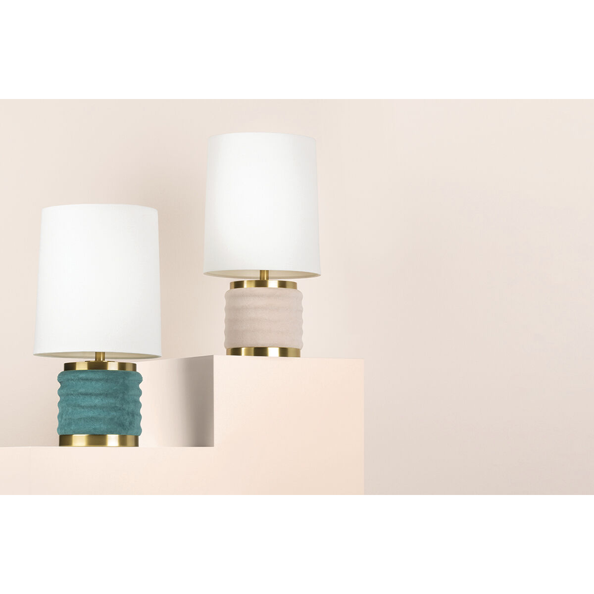 Bethany 16 inch 60.00 watt Aged Brass/Blush Combo Table Lamp Portable Light