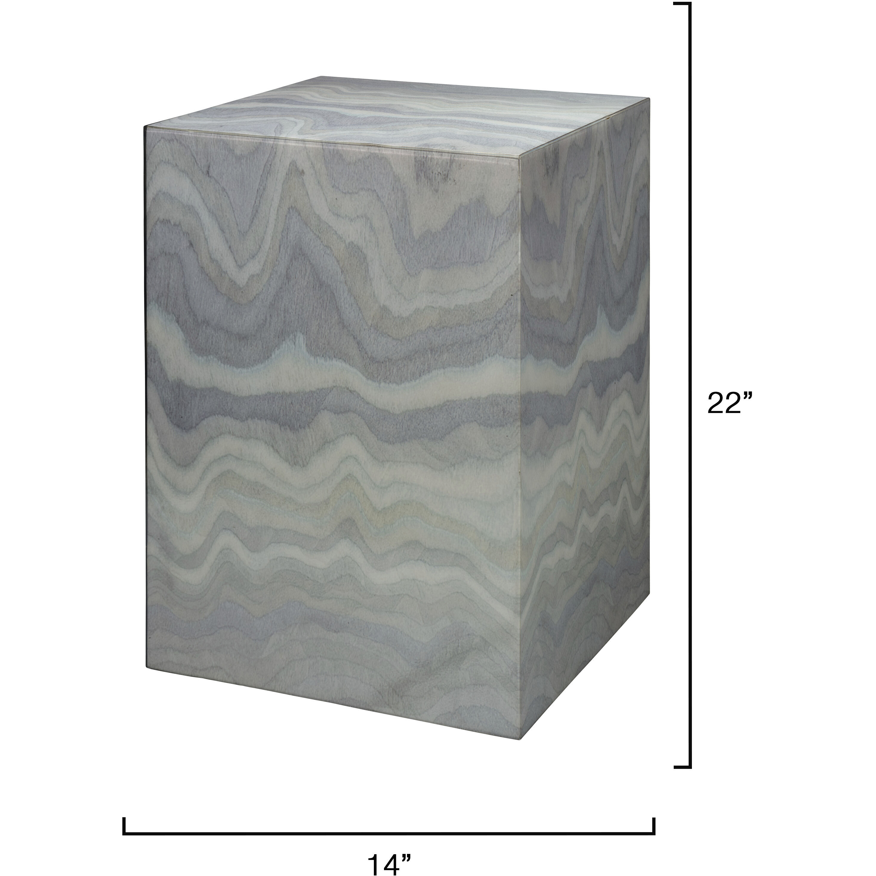 Peak 22 X 14 inch Pale Blue Laquer Side Table, Inline