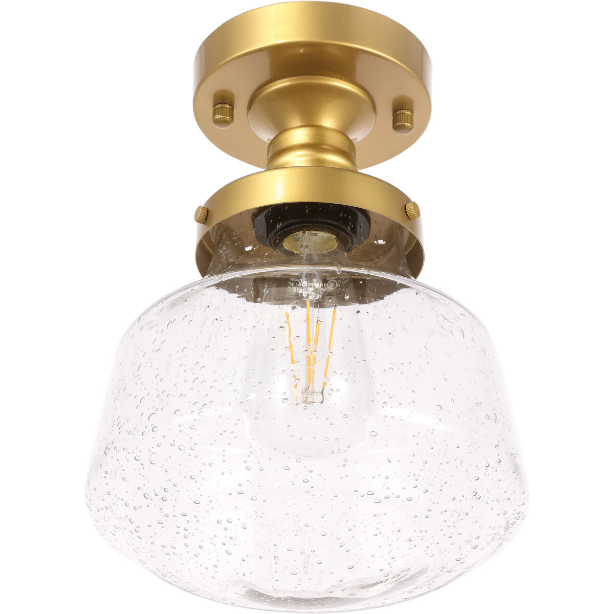 Lyle 1 Light 8 inch Brass Flush Mount Ceiling Light