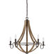 Shire 5 Light 27 inch Rustic Black Chandelier Ceiling Light