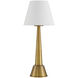 Saunter 16 inch 3 watt Polished Antique Brass Cordless Table Lamp Portable Light