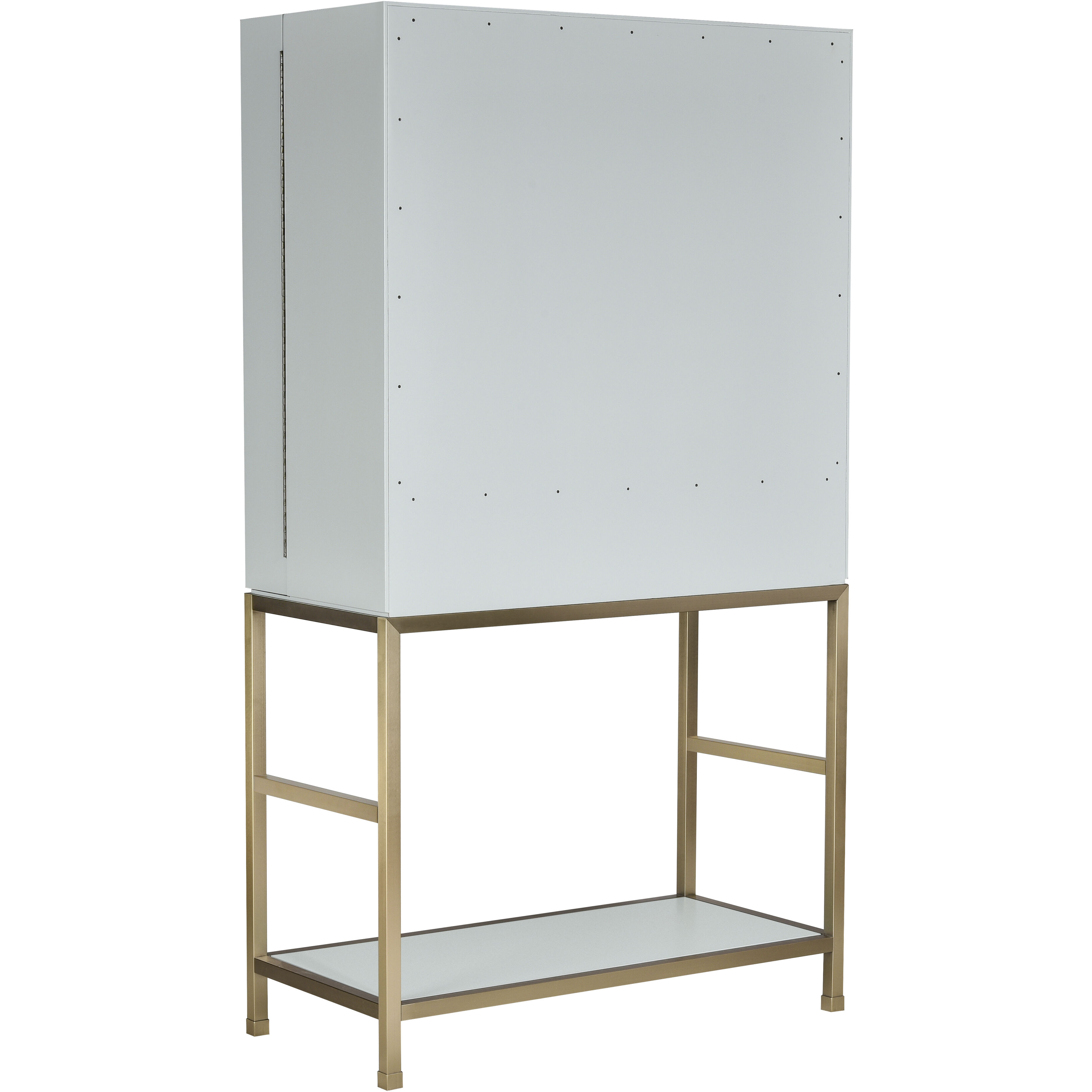 Gabe Light Blue with Brass Bar Cabinet