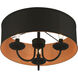 Winchester 3 Light 16 inch Black Semi-Flush Mount Ceiling Light