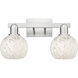 Arcadia White Mouchette 2 Light 17 inch Brushed Satin Nickel Bath Vanity Light Wall Light