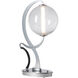 Pression 24.5 inch 4.3 watt Sterling Table Lamp Portable Light in Leather Black, Crackle