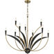Miller 9 Light 35.5 inch Legacy Brass and Sand Coal Chandelier Ceiling Light