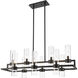 Datus 10 Light 42.5 inch Matte Black Linear Chandelier Ceiling Light