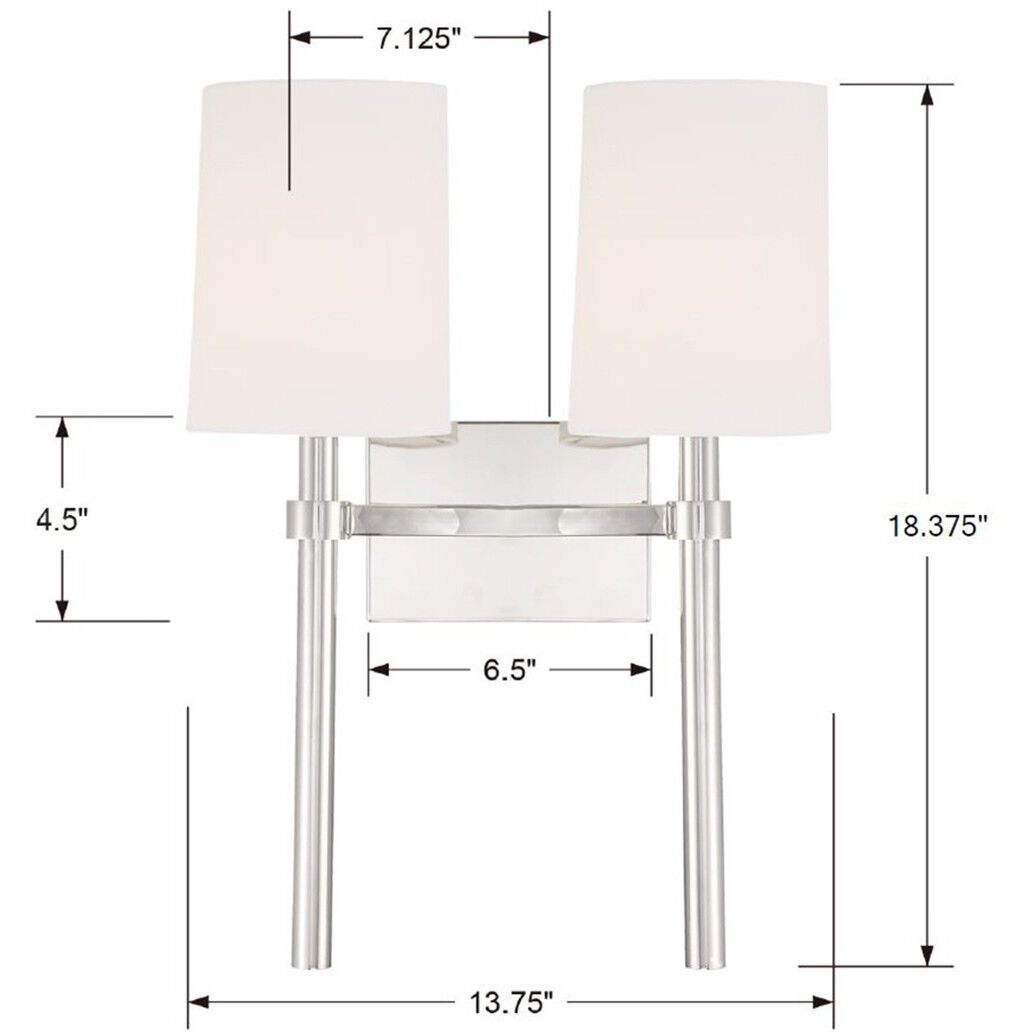 Bromley Bath Wall Light in Polished Nickel