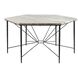 Estrella 62.5 X 54 inch Toronto Leathered Marble and Blackened Iron Dining Table