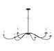 Scandinavian 6 Light 60 inch Matte Black Chandelier Ceiling Light