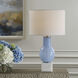 Clear Sky 28 inch 150.00 watt Sky Blue Seeded Glass with Marble Foot and Brushed Nickel Table Lamp Portable Light