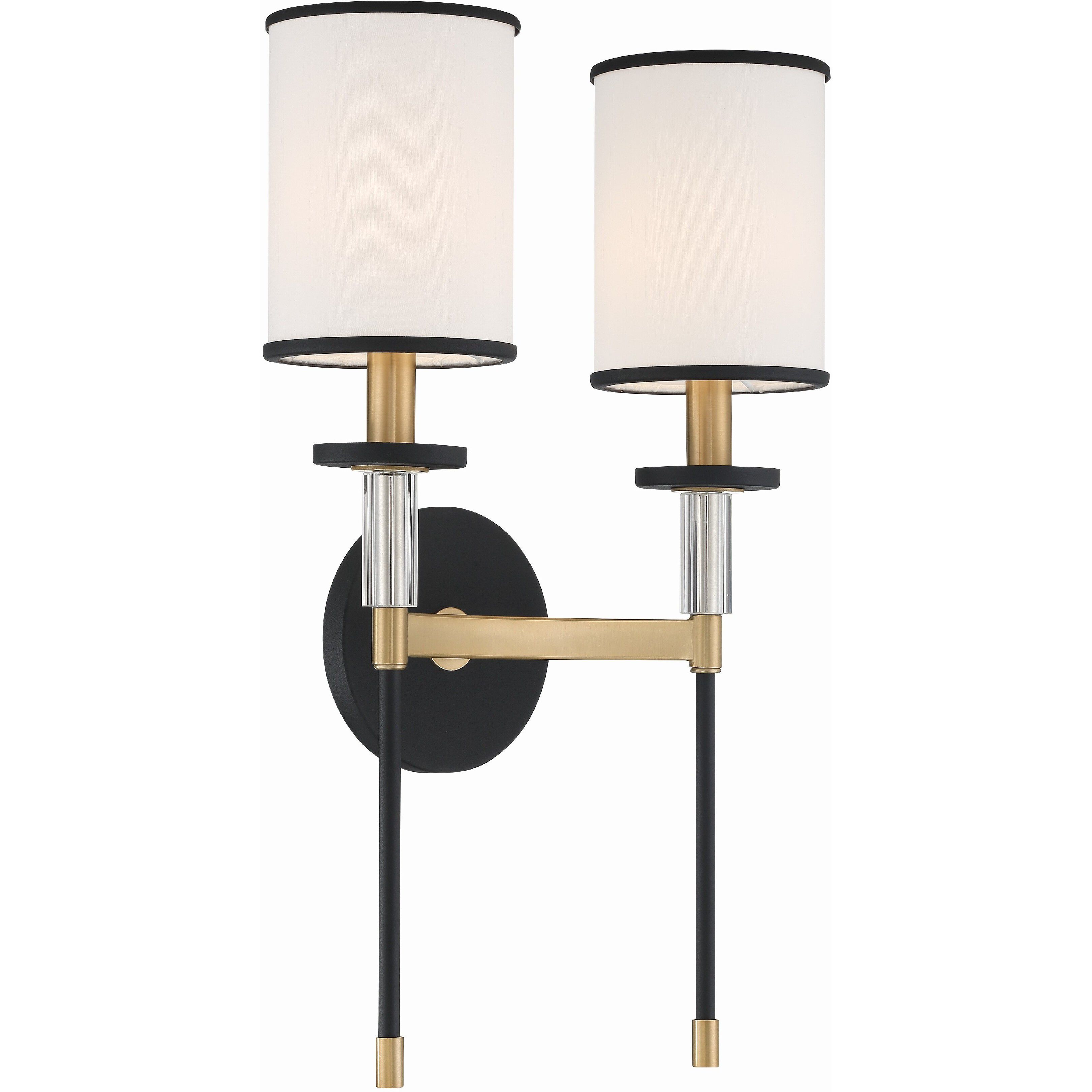 Hatfield Bath Wall Light in Black Forged with Vibrant Gold