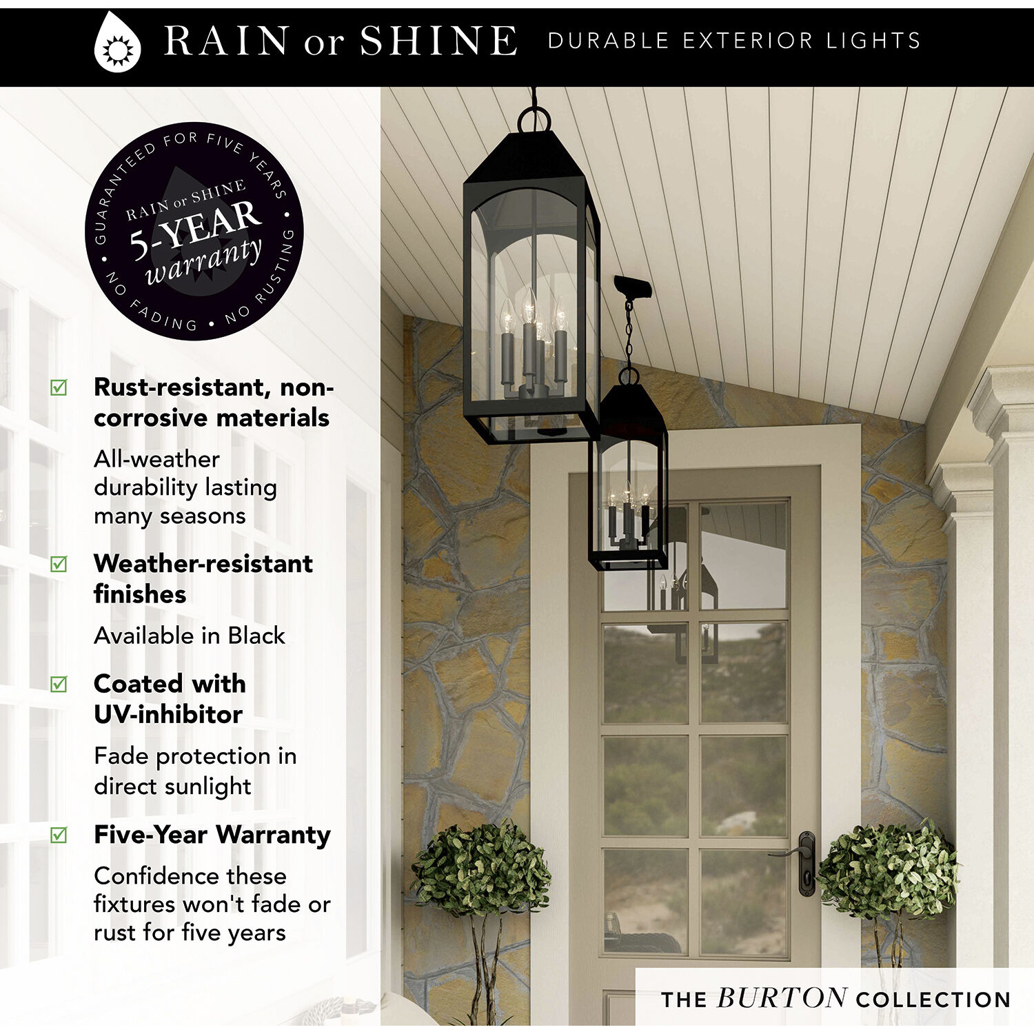 Burton LED 16.75 inch Black Outdoor Wall Lantern