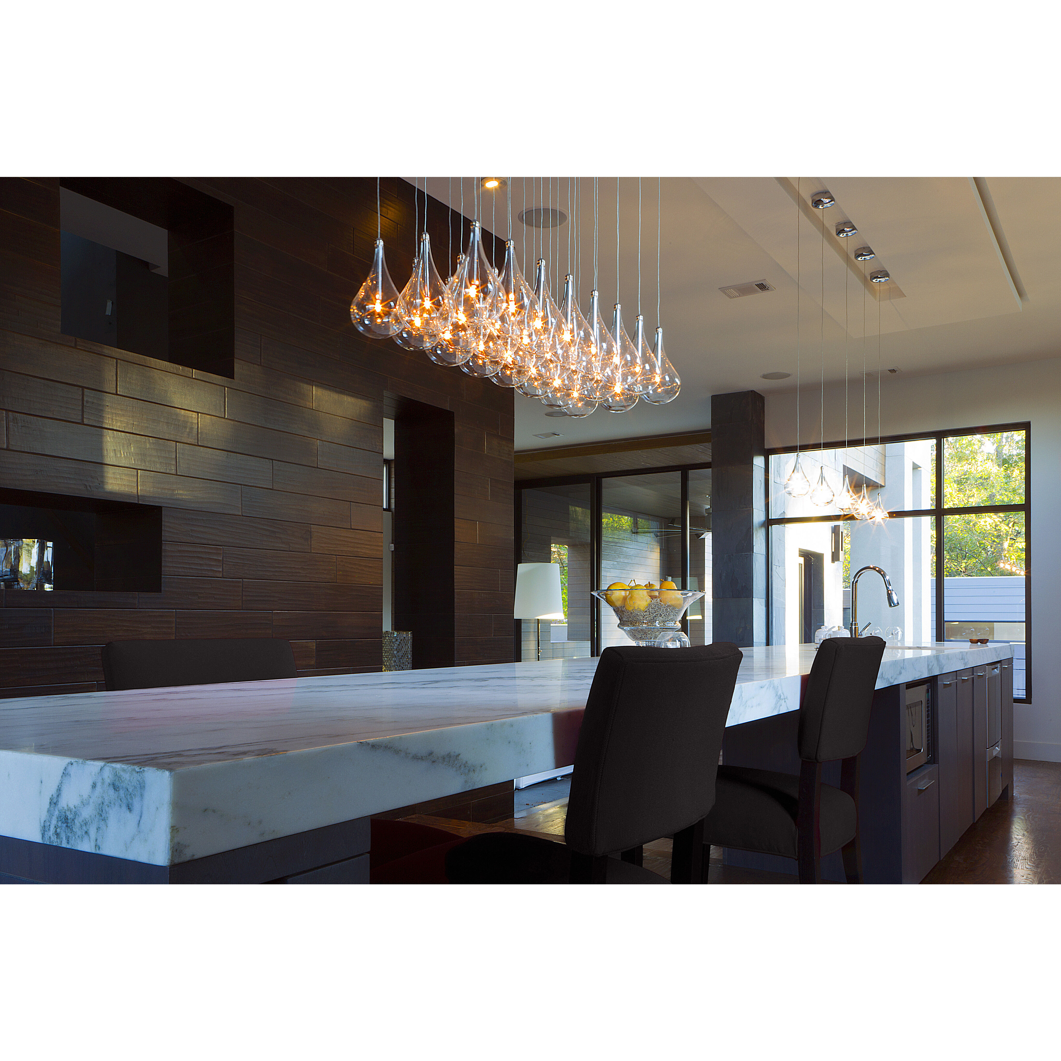 Larmes 24 Light 37.5 inch Polished Chrome Linear Pendant Ceiling Light