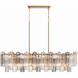 Addis 14 Light 51.75 inch Aged Brass Linear Chandelier Ceiling Light in Tronchi Glass Autumn