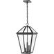 Talbot 3 Light 12.25 inch Black Outdoor Chain Mount Ceiling Fixture in Clear Beveled Glass