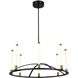 Infiniti 8 Light 32 inch Matte Black and Brass Chandelier Ceiling Light
