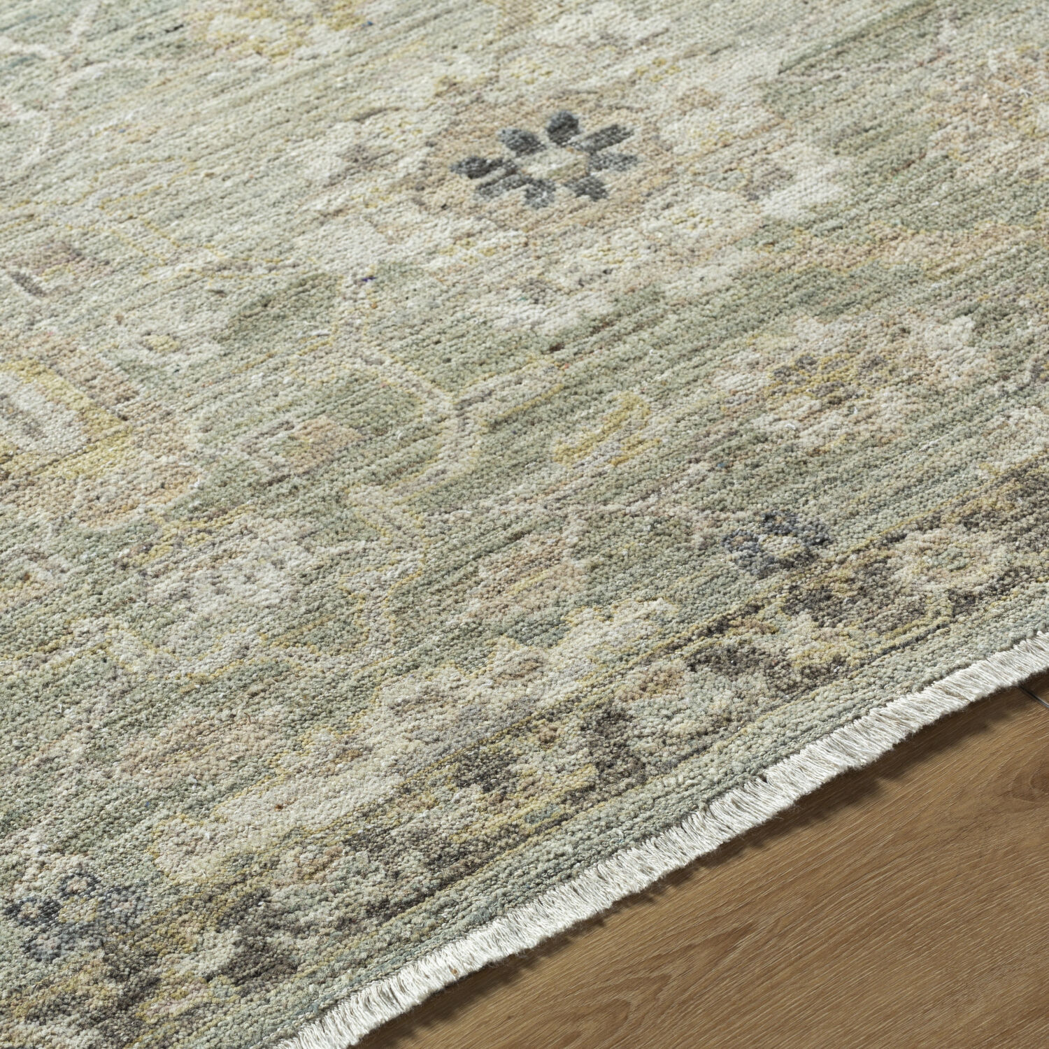 Khorasan 120 X 96 inch Ash / Khaki / Sage Handmade Rug in 8 x 10