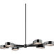 Allisio 6 Light 49 inch Textured Black/Black Chrome Linear Pendant Ceiling Light