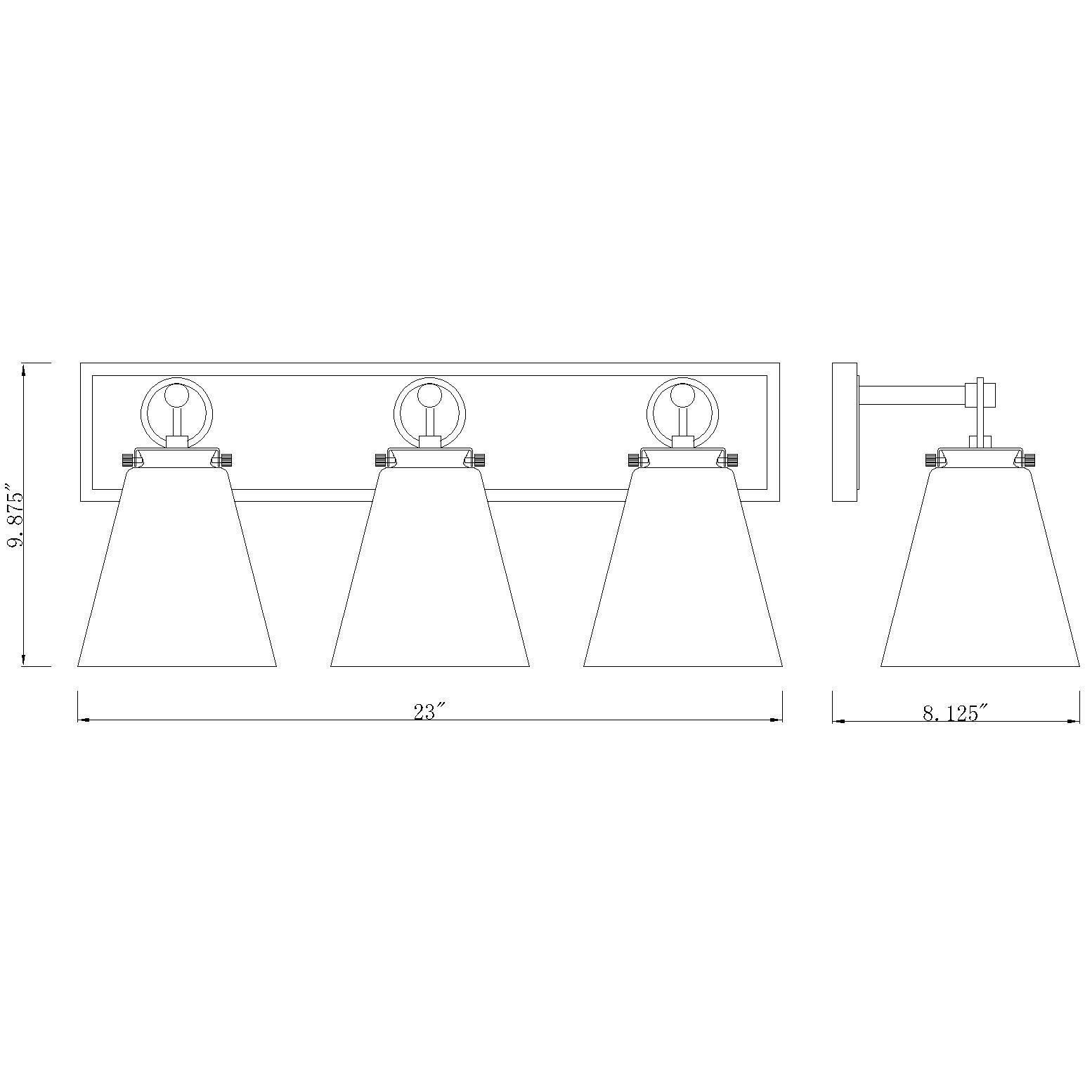 Harper 3 Light 23 inch Chrome Vanity Wall Light in Burnished Silver