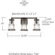 Beaufort 3 Light 22.5 inch Nordic Grey Vanity Light Wall Light