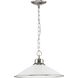 Glass Pendants 1 Light 16.63 inch Brushed Nickel Pendant Ceiling Light