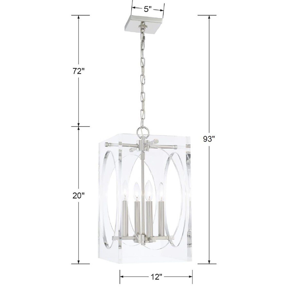 Drake 4 Light 12 inch Polished Nickel Mini Chandelier Ceiling Light